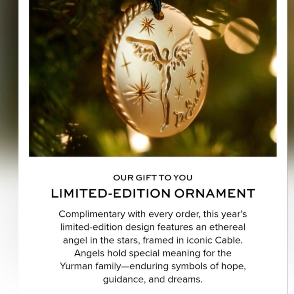 🎄 🎄 Brand NEW David Yurman Gold Angel Ornament🧑‍🎄👼